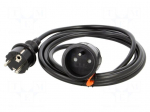 Extension lead | 3x1.5mm2 | 3m | PVC | black | Sockets no: 1 | 16A