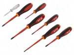 Screwdriver: insulated-set | insulated,slim | 7pcs.