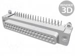 Connector: D-Sub | PIN: 37 | socket | female | on PCBs | angled 90&deg; | THT