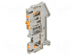 Splice terminal: rail | PT | 20A | 800V | for DIN rail mounting | grey