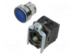 Switch: push-button | 22mm | Stabl.pos: 1 | NC + NO | blue | LED | 24V
