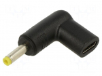 Adapter | USB C socket,DC 4,0/1,7 plug | black | angular | 100W | 5A