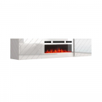 RTV LUXE cabinet 182.6x34.5x37.5 white/gloss white + white mantelpiece