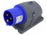 Connector: AC supply 3-phase | socket | male | 16A | 250VAC | IP&S | IP44