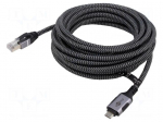 Cable | USB 3.1 | RJ45 plug,USB C plug | nickel plated | 15m | U/FTP