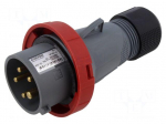 Connector: AC supply 3-phase | plug | male | 16A | 415VAC | IP&S | IP67