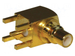 Connector: SMC | socket | male | coaxial | angled 90&deg; | 50&Omega; | THT | PTFE