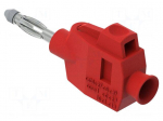 Laboratory connector: 4mm banana | plug | 36A | 30VAC | 60VDC | red