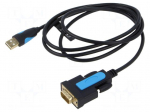 USB to RS232 converter | D-Sub 9pin plug,USB A plug | PVC | 1.5m