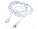 Cable | 3x0.75mm2 | IEC C13 female,NEMA 5-15 (B) plug | PVC | 5m