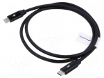 Cable | USB 2.0 | USB C plug,both sides | gold-plated | 1.8m | black