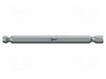 Screwdriver bit | hex key,spherical | HEX 1/8" | Overall len: 89mm