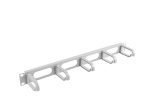 Rack 19" 1U kabeļu organizators 5 plastmasas gredzeni PELĒKS