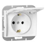 Uued tooted // Gniazdo pojedyncze p/t 2P+Z Schuko bryzgoszczelne z klapką Onyx, 16A, 250V, PT-17OH, biały