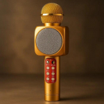 Microphone Riff WS-1816 16W karaoke BT microphone with LED 360 Gold