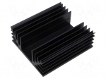 Heatsink: extruded | grilled | TO3 | black | L: 100mm | W: 88mm | H: 35mm