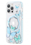 Back panel cover Kingxbar Apple iPhone 14 Pro Max MagSafe Butterfly Series magnetic case Blue
