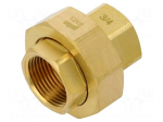 Splice terminal: double connector | brass CW617N | Thread: G 3/4"