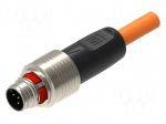 Cable: for sensors/automation | M12 | PIN: 5 | straight | 3m | plug | 4A