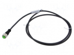 Cable: for sensors/automation | M12 | PIN: 4 | straight | 1m | plug | 4A