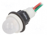 Indicator: LED | prominent | 230VAC | Cutout: &Oslash;13mm | 300mm leads