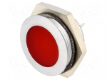 Indicator: LED | flat | 24&divide;28VDC | Cutout: &Oslash;22mm | IP67 | metal
