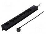 Plug socket strip: protective | Sockets: 8 | 250VAC | 16A