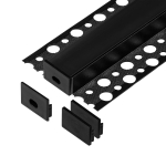 T&ouml;&ouml;riistad ja m&otilde;&otilde;teseadmed // Uued tooted t&ouml;&ouml;riistade, tarvikute kategoorias // Zestaw: profil aluminiowy do taśm LED, 2000 x 55,8 x 12,5 mm, natynkowy, czarny, klosz czarny, 4 zaślepki
