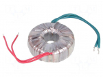 Transformer: toroidal | 100VA | 230VAC | 9V | 11.1A | 1.1kg | &Oslash;: 97mm | IP00