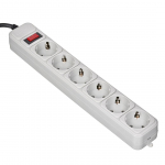Gembird SPG6-B-10C Surge protector, 6 Schuko sockets, 3m, grey