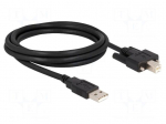 Cable | USB 2.0 | USB A plug,USB B plug | gold-plated | 2m | black