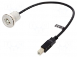 Cable | USB 2.0 | USB B socket,USB B plug | 0.3m | black | 24AWG,28AWG