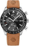 Giewont Chronograph Sapphire Men&rsquo;s Watch Brown Black Leather 44mm