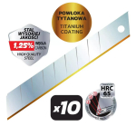 T&ouml;&ouml;riistad ja m&otilde;&otilde;teseadmed // K&auml;sit&ouml;&ouml;riistad ja k&auml;sit&ouml;&ouml;riistade komplektid // Ostrza łamane precyzyjne z powłoką tytanową 18mm, 10 szt.
