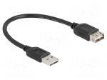 Cable | USB 2.0 | gold-plated | 0.2m | black | 24AWG,28AWG | 480Mbps