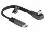 Cable | USB 2.0 | USB C plug,USB C plug 90&deg; up/down | 0.14m | black
