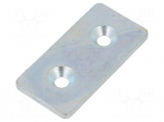 Flat bar | for profiles | W: 40mm | L: 80mm | steel | Colour: steel