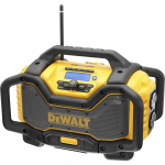 DEWALT DCR027-QW Cordless and Mains Radio, Construction Site Radio, Yellow/Black, FM, DAB+, AUX, Bluetooth