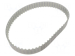 Timing belt | T10 | W: 25mm | H: 4.5mm | Lw: 630mm | Tooth height: 2.5mm