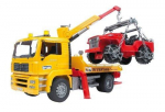 bruder MAN TGA tow truck with all-terrain vehicle