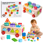 M&auml;nguala | PC | Konsoolid | Tarvikud // Harivad m&auml;nguasjad | Interaktiivsed | Loomingulised | Kunstilised // Drewniany Sorter Edukacyjny Na K&oacute;łkach Montessori Układanka Kształty Liczby