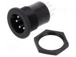 Connector: circular | socket | male | PIN: 3 | 3A | 250VAC | soldering