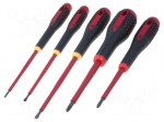 Kit: screwdrivers | Pcs: 5 | insulated | 1kVAC | Phillips,slot