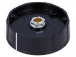 Knob | with pointer | ABS | &Oslash;shaft: 6mm | &Oslash;50x15.5mm | black