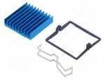 Heatsink: extruded | grilled | BGA | blue | L: 31mm | W: 31mm | H: 7.5mm