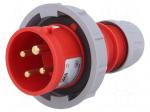 Connector: AC supply 3-phase | plug | male | 16A | 400VAC | IEC 60309