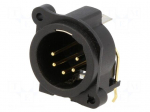 Socket | XLR | male | PIN: 5 | angled 90&deg; | for panel mounting,screw