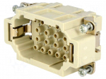 Connector: rectangular | male | Han EE | PIN: 18 | 18+PE | size 10B | 16A