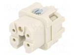 Connector: HDC | contact insert | female | S-A | PIN: 5 | 4+PE | size 3A