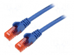 Patch cord | U/UTP | 6 | stranded | CCA | PVC | blue | 15m | 24AWG